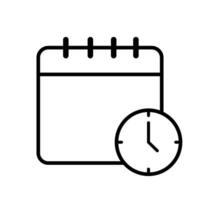 Line of date and time I con concept on white background. vector