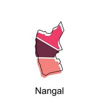 Map of Nangla modern outline, High detailed vector illustration Design Template, suitable for your company