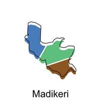 Map Of Madikeri City Modern Simple Geometric, illustration vector design template