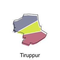 Tiruppur map. vector map of the India Country. Borders of for your infographic. Vector illustration design template