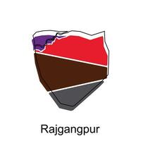 Rajgangpur City of India Country map vector illustration design template, vector with outline graphic sketch style on white background