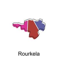 mapa de rurkela ciudad moderno describir, alto detallado ilustración vector diseño modelo