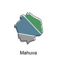 mapa de mahuva ciudad moderno sencillo geométrico, ilustración vector diseño modelo