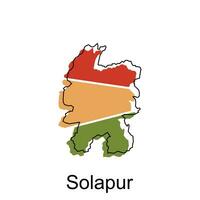 Solapur map. vector map of the India Country. Borders of for your infographic. Vector illustration design template