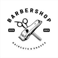 Barbershop Logo Vector design. barbershop illustration logo simple.