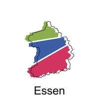 Essen City of German map vector illustration, vector template with outline graphic sketch style isolated on white background