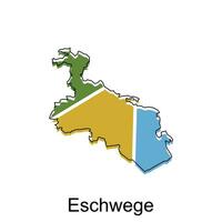 Eschwege City of German map vector illustration, vector template with outline graphic sketch style isolated on white background