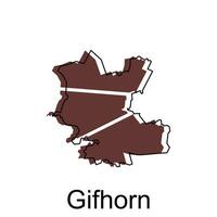 Gifhorn City of Germany map vector illustration, vector template with outline graphic sketch style isolated on white background