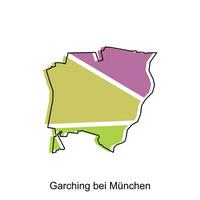 mapa de garchar bei munchen diseño plantilla, geométrico con contorno ilustración diseño vector