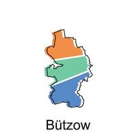 Map of Butzow colorful geometric outline design, World map country vector illustration template