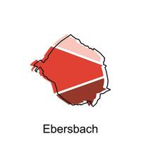 map of Ebersbach national borders, important cities, World map country vector illustration design template