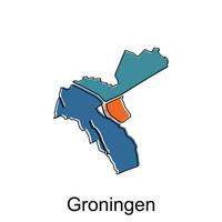 map of Groningen modern outline, High detailed vector illustration Design Template, suitable for your company