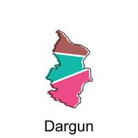 Map of Dargun colorful geometric outline design, World map country vector illustration template