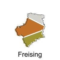 vector map of Freising modern outline, High detailed vector illustration Design Template