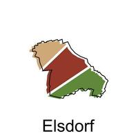 elsdorf ciudad de alemán mapa vector ilustración, vector modelo con contorno gráfico bosquejo estilo aislado en blanco antecedentes