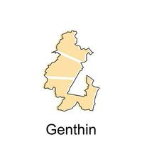 Genthin City of Germany map vector illustration, vector template with outline graphic sketch style isolated on white background