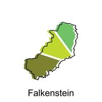 falkenstein ciudad de alemán mapa vector ilustración, vector modelo con contorno gráfico bosquejo estilo aislado en blanco antecedentes