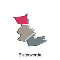 vector mapa de elsterwerda moderno describir, alto detallado vector ilustración diseño modelo