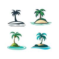 set of four palm icons isolated on white background vector