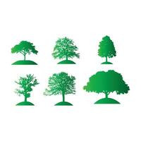 set of tree vectors isolated on white background