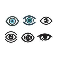 set of modern eye icons isolated on white background vector