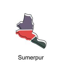 sumerpur mapa. vector mapa de el India país. fronteras de para tu infografía. vector ilustración diseño modelo