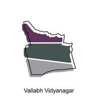 Vallabh Vidyanagar map. vector map of the India Country. Borders of for your infographic. Vector illustration design template