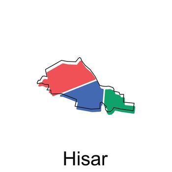 Map of Hisar World Map International vector template with outline, graphic sketch style isolated on white background