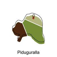 Map of Piduguralla World Map International vector template with outline, graphic sketch style isolated on white background