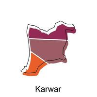 Map Of Karwar City Modern Simple Geometric, illustration vector design template