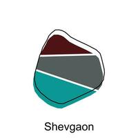 Shevgaon map. vector map of the India Country. Borders of for your infographic. Vector illustration design template