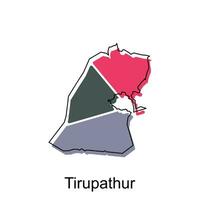 map of Tirupathur colorful geometric modern outline, High detailed vector  illustration vector Design Template, suitable for your company