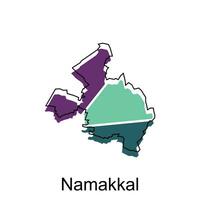 Map of Namakkal World Map International vector template with outline, graphic sketch style isolated on white background