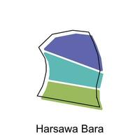 Map of Harsawa Bara modern outline, High detailed vector illustration Design Template, suitable for your company