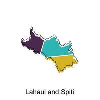 Map Of Lahaul And Spiti City Modern Simple Geometric, illustration vector design template