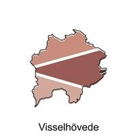 map of Visselhovede modern outline, High detailed vector illustration Design Template, suitable for your company