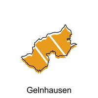 map of Gelnhausen design template, geometric with outline illustration design vector