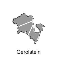 map of Gerolstein design template, geometric with outline illustration design vector