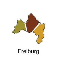 vector map of Freiburg modern outline, High detailed vector illustration Design Template