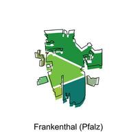 vector map of Frankenthal Pfalz modern outline, High detailed vector illustration Design Template