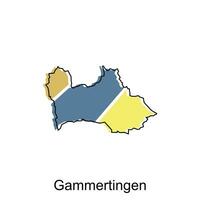 gammertingen ciudad de Alemania mapa vector ilustración, vector modelo con contorno gráfico bosquejo estilo aislado en blanco antecedentes