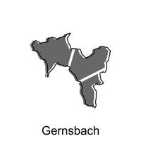 map of Gernsbach design template, geometric with outline illustration design vector