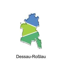 map of Dessau Roblau national borders, important cities, World map country vector illustration design template