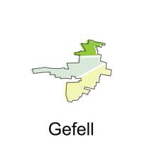 Gefell City of Germany map vector illustration, vector template with outline graphic sketch style isolated on white background