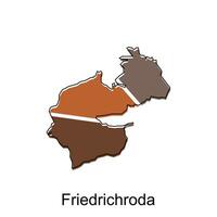 Friedrichroda City of German map vector illustration, vector template with outline graphic sketch style isolated on white background