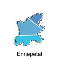 Ennepetal City of German map vector illustration, vector template with outline graphic sketch style isolated on white background