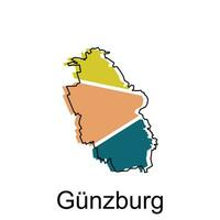 map of Gunzburg modern outline, High detailed vector illustration Design Template, suitable for your company