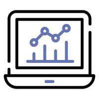 Growth chart inside laptop showing vector design of business chart in modern style