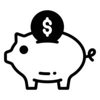 Piggy bank with dollar coin, trendy flat vector design of money savings