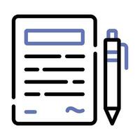 Paper with pen denoting contract icon in trendy style, ready to use vector